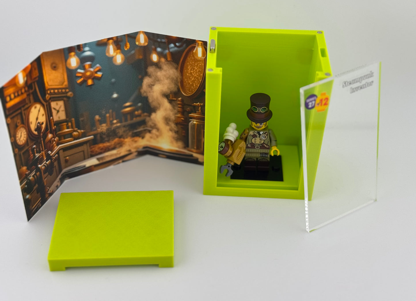 brickAtom Display Case – Custom Display for Minifigures (CMF Series 27 Edition)
